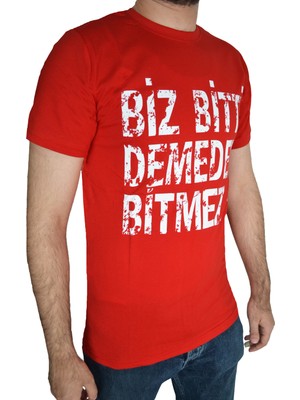 Şimşekoğlu Biz Bitti Demeden Bitmez Baskılı T-Shirt