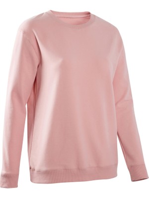 Decathlon DOMYOS Kadın Pembe Sweatshirt 100 - Fitness Hafif Antrenman