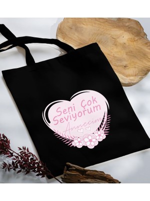 Bk Gift Anneler Günü Tasarımlı Kumaş Bez Çanta