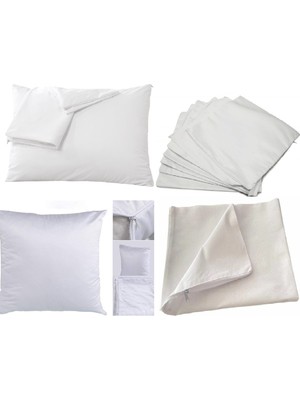 Yeşil Erik %100 Pamuk Kumaş Kırlent Içi Kılıf Yastık Astarı Fermuarlı Koltuk Kırlent Kılıfı Astarı Beyaz 4 Adet