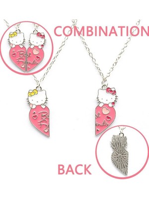 Herşey Nota Hello Kitty Best Friends Bff Arkadaşlık Çift Kolye 2 Adet