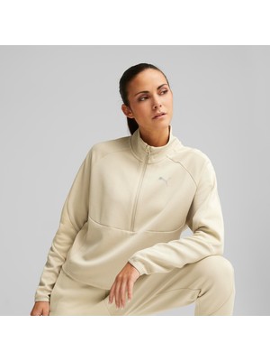Puma Kadın Granola Puma Evostrıpe Half-Zip Crew Granola Kadın Yarım Fermuarlı Sweatshirt