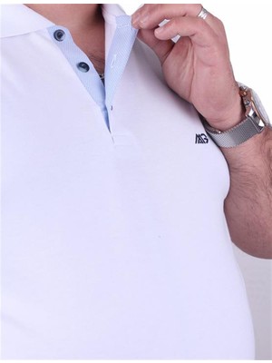 Starbattal Büyük Beden Likralı Klasik Polo Tişört 11500 Beyaz