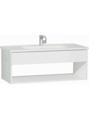 VitrA D-Lıght 110 Cm Otel Unıt Banyo Lavabo Dolabı Mat Beyaz Dolap ( Lavabo Dahil )