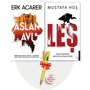 Aslan Avı (Erk Acarer) + Leş (Mustafa Hoş) 2 Kitap + Alfa Moda Lisanslı Kalem Hediye