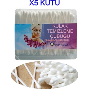 5 Kutu Kulak Çöpü Pamuklu Kulak Temizleme Çubuğu