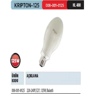 Horoz Elektrik 125W Civa Buharlı Balast ile Çalışan Ampul Sokak Lambası Ampulu 125 Watt