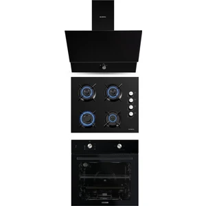 Home Siyah Cam Ankastre Set (DA6-830 Davlumbaz + KO-40 TAHDF Ocak+ B66-S2 Fırın)