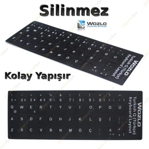 Laptoplar Için Türkçe (Q) Klavye Sticker Siyah