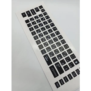 Rusça Ingilizce Notebook Klavye Sticker Etiketi Siyah Rusça Ingilizce