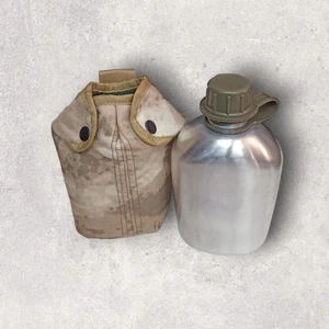 Asker Vadisi Alüminyum Matara Askeri Tip Kamuflaj Renk Taşıma Kılıflı