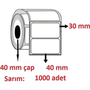 Özsaraç Etiket 30X40 Eco Termal Etiket ( 1000 Li )  5 RULO  5000 ADET