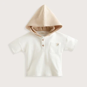 Marine Kapüşonlu Tshirt Ekru