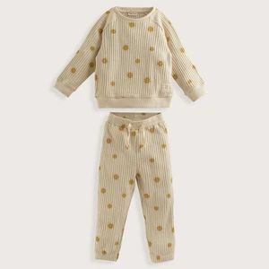 Golden Hour Baskılı Üst&alt Set Ekru