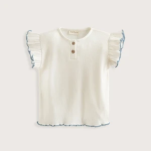 Marine Fırfırlı Tshirt Ekru