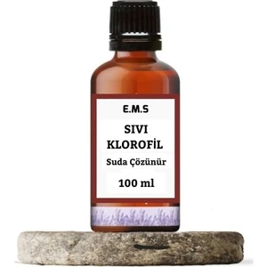 EMS Sıvı Klorofil 100 ml Suda Çözünür Yeşil Gıda Renklendirici Damlalıklı Cam Şişede