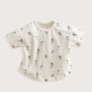 Tropic Düğmeli Baskılı Tshirt Ekru