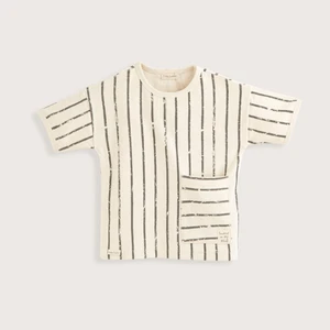 Golden Hour Çizgili Tshirt Ekru