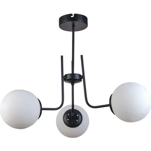 Vien Modern Tasarım Yatak Odası Mutfak Salon Siyah Renk Beyaz Camlı 3 Lü Avize