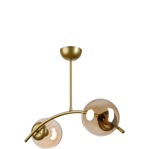 Ella Modern Tasarım Salon Mutfak Yatak Odası Eskitme Renk Bal Camlı 2 Li Avize