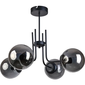 Vien Modern Tasarım Salon Yemek Odası Mutfak Siyah Renk Füme Camlı Sarkıt 4 Lü Avize