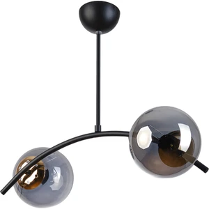 Ella Modern Tasarım Salon Mutfak Yatak Odası Siyah Renk Füme Camlı 2 Li Avize