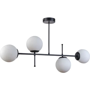 Feris Modern Tasarım Salon Mutfak Yatak Odası Siyah Renk Beyaz Camlı 4 Lü Avize