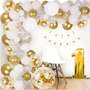 Çıtı Pıtı Store 1 Yaş Balon Zinciri Seti Gölge Altın Balon Dekorasyon