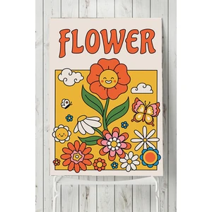 Crazy Flower, Çılgın Çiçek Psychedelic Indie Tarzı Poster