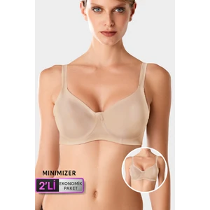 Pierre Cardin 2'li Ekonomik Paket Ten 7001 Balenli Minimizer Toparlayıcı Sütyen Set(Dd Cup Seçenekli)