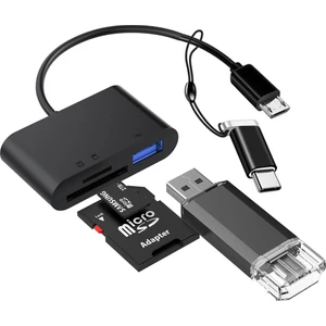 BK Teknoloji Type-C + Micro USB 3in1 Otg + Sd-Tf Kart Okuyucu