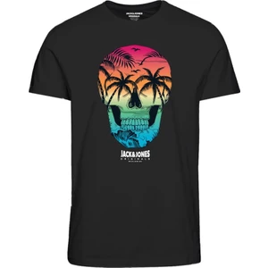 Jack & Jones Jormindskull Tee Ss Crew Neck Fst Siyah Erkek T-shirt 12238132-Black