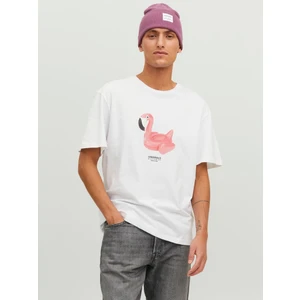 Jack & Jones Jordimensional Tee Ss Crew Neck Tg Beyaz Erkek T-shirt 12238166-White