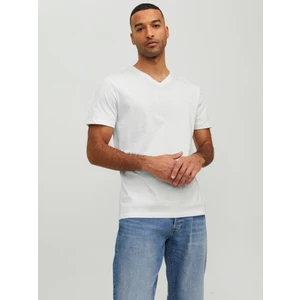 Jack & Jones V Yaka Beyaz Erkek T-Shirt 12156102