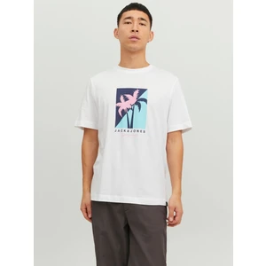 Jack & Jones Jortulum Logo Tee Ss Crew Neck Ln Beyaz Erkek T-shirt 12234214-Brigh