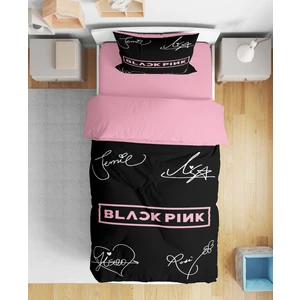 Erayshome Black Pink 3D Tek Kişilik Çarşafsız Nevresim Takımı