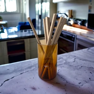 KRM Ambalaj 6 mm 19,7 cm Kraft(Kahverengi) Kağıt Pipet, 100 Adet