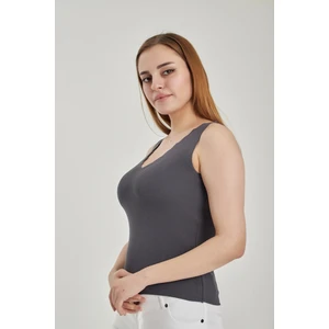 Kadın Merdiven Yaka Crop Triko Bluz