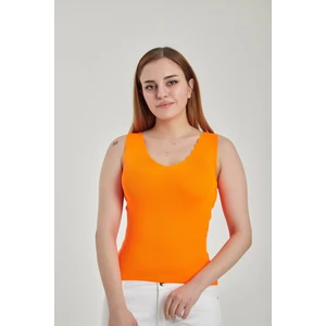 Kadın Merdiven Yaka Crop Triko Bluz
