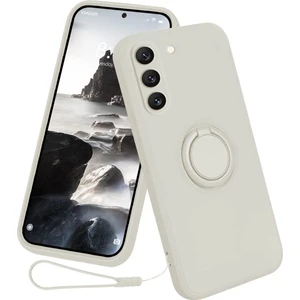 Samsung Galaxy S23 Yüzük Kickstand Telefon Tepkisi Için Sıvı Silikon Telefon Kılıf (Yurt Dışından)
