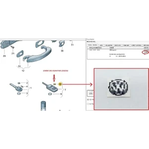 Volkswagen Anahtar Logosu 10MM Vw Kumanda Logosu (1 Adet) 3C0837891