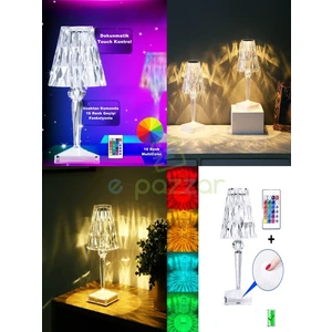 16 Renk 4 Mod Diamond Aydınlatma Masa Lambası Dekoratif Abajur Dokunmatik & Kumandalı USB Şarjlı