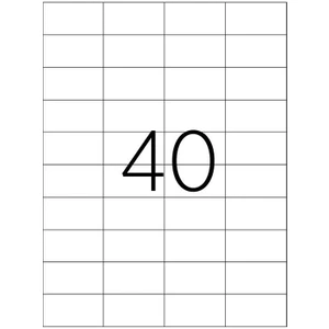 Pia Etiket Pia Lazer Etiket TW-2040 100 A4 Sayfa Laser Etiket 52.5 x 29.70 mm Boyutunda 1 A4 Sayfada 40 Etiket