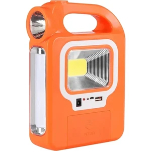 HB-6399A Cob Ledli Solarlı 3 Kademeli USB Çıkışlı Şarjlı Işıldak Fener (2 Parça Ampulü Unutma)