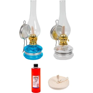 EC Shop Şehrimostarkırk1 Klasik Gaz Lambası 2 Li SET-400 ml Kokusuz Yağ-1 Metre Fitil