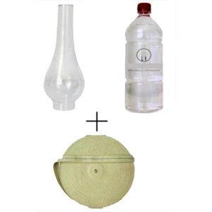 14 No Gaz Lambası Camı Çap: 5 cm ve 14 No Fitil 1 Metre +450 ml Kandil Yakıtı Sözen Gaz Lambası Camı