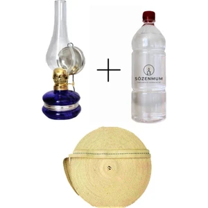 Klasik Gaz Lambası Mor 500ML Kandil Yakıtı 1 Metre Fitil Sözen Gaz Lambası