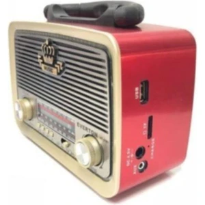 RT-301 Kırmızı Nostaljik Görünümlü Bluetoothlu Usb-Sd Card Mp3 Çalar Radyo Müzik