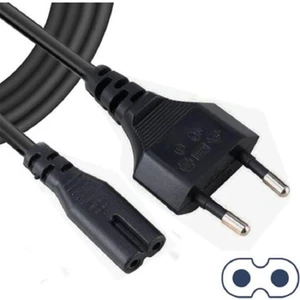 Teyp Elektrik Fişi 1,5 Metre Işıldak Traş Makinesi Şarj Kablosu Power Güç Kablosu Siyah