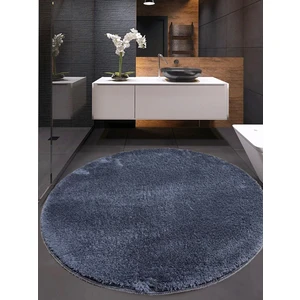 Kaplansoy Carpet Banyo Paspası Banyo Halısı Post Peluş Yuvarlak Antrasit